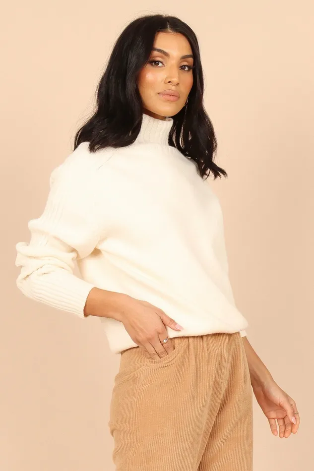 Petal and Pup Cersi Knit Sweater Cream Women Sweaters