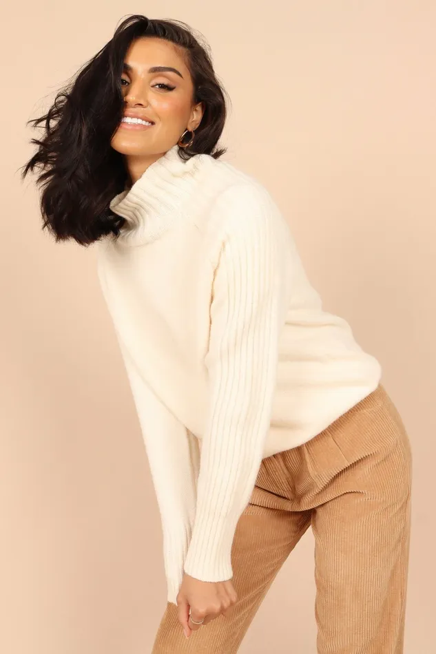 Petal and Pup Cersi Knit Sweater Cream Women Sweaters
