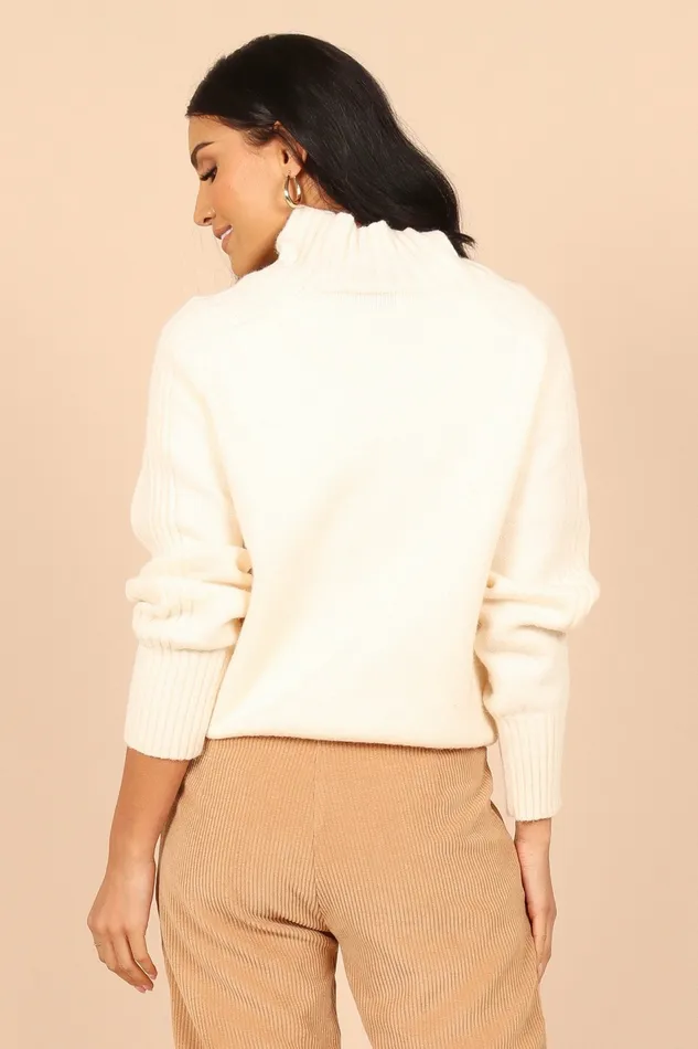 Petal and Pup Cersi Knit Sweater Cream Women Sweaters
