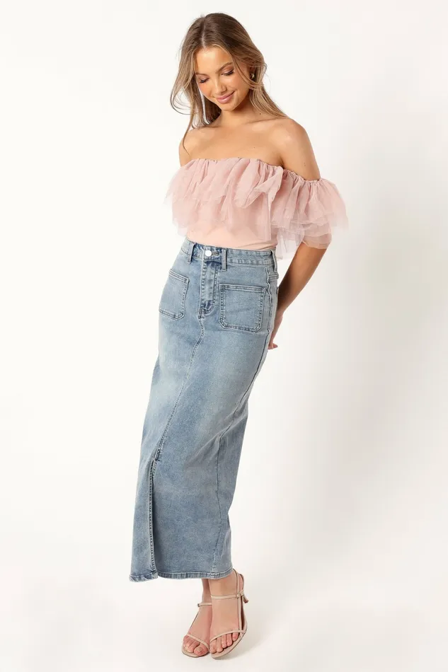 Petal and Pup Dae Off Shoulder Bodysuit Blush Women Bodysuits