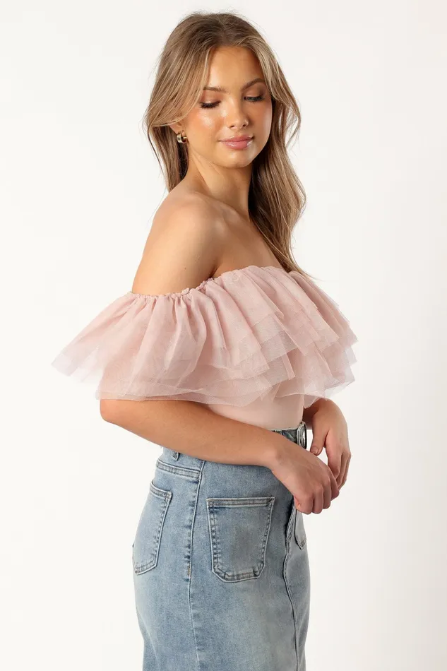 Petal and Pup Dae Off Shoulder Bodysuit Blush Women Bodysuits