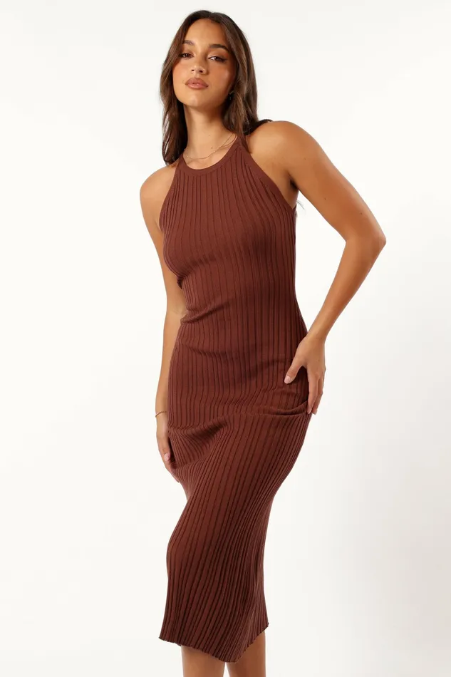 Petal and Pup Fall Dresses Women Brighton Maxi Dress Chocolate Brown