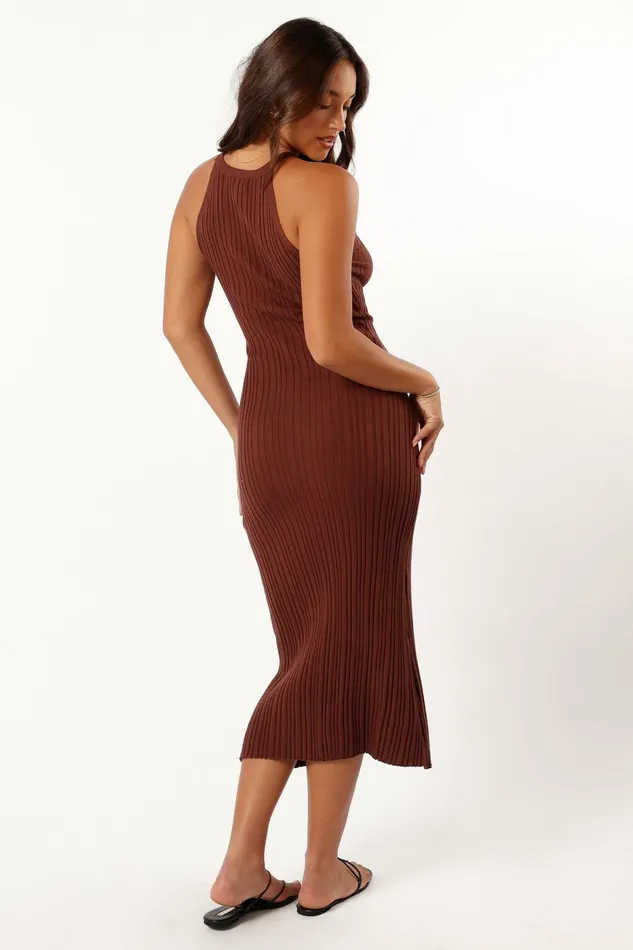 Petal and Pup Fall Dresses Women Brighton Maxi Dress Chocolate Brown