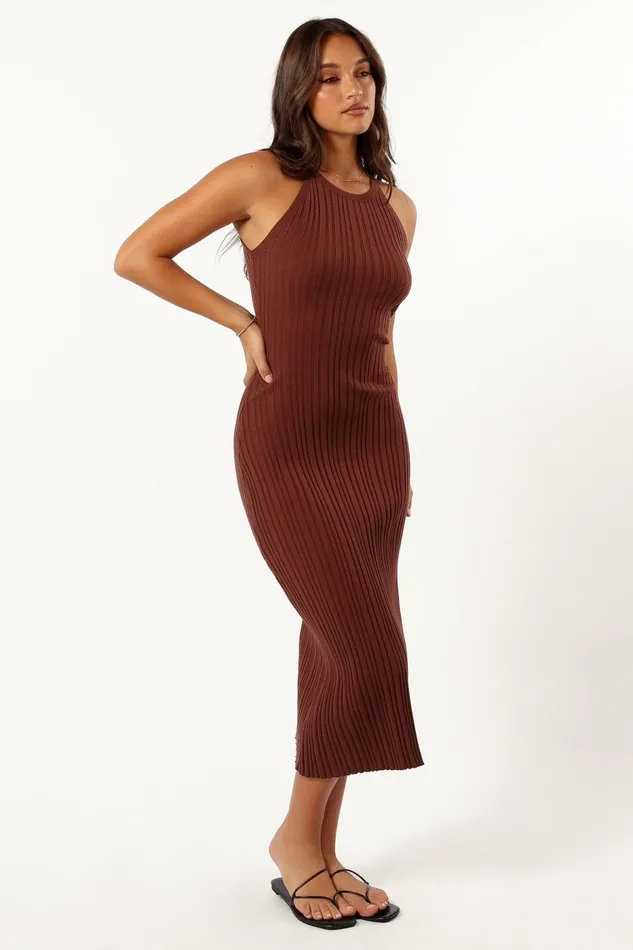 Petal and Pup Fall Dresses Women Brighton Maxi Dress Chocolate Brown