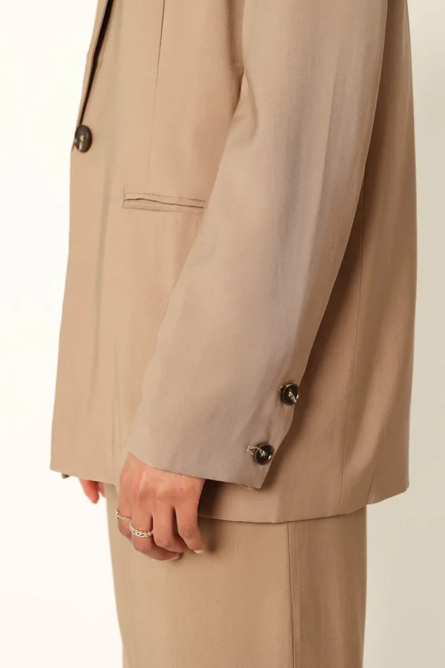 Petal and Pup Noelle Oversized Blazer Light Brown Women Matching Sets