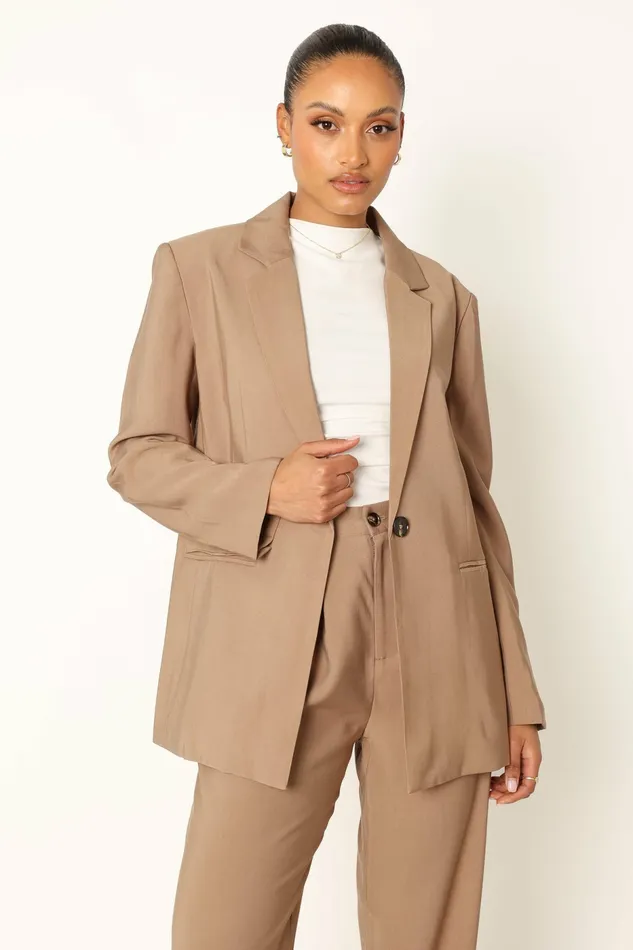 Petal and Pup Noelle Oversized Blazer Light Brown Women Matching Sets