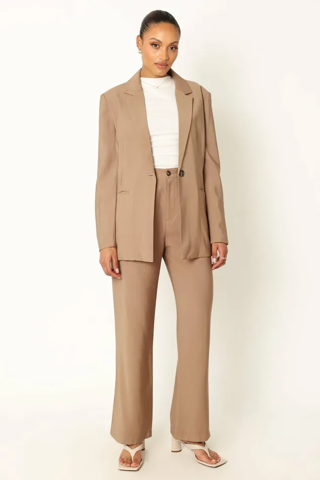 Petal and Pup Noelle Oversized Blazer Light Brown Women Matching Sets