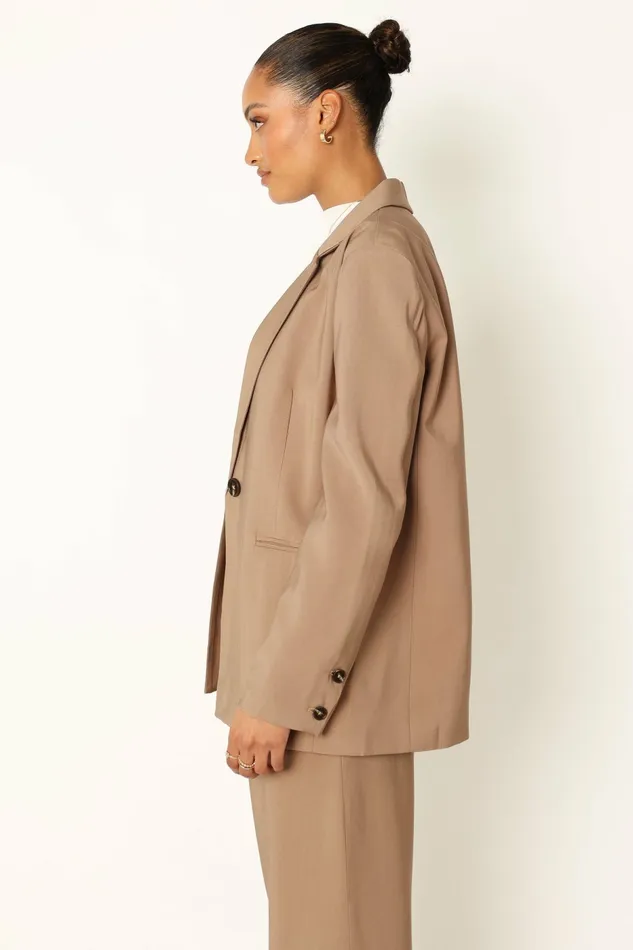 Petal and Pup Noelle Oversized Blazer Light Brown Women Matching Sets