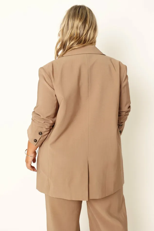 Petal and Pup Noelle Oversized Blazer Light Brown Women Matching Sets