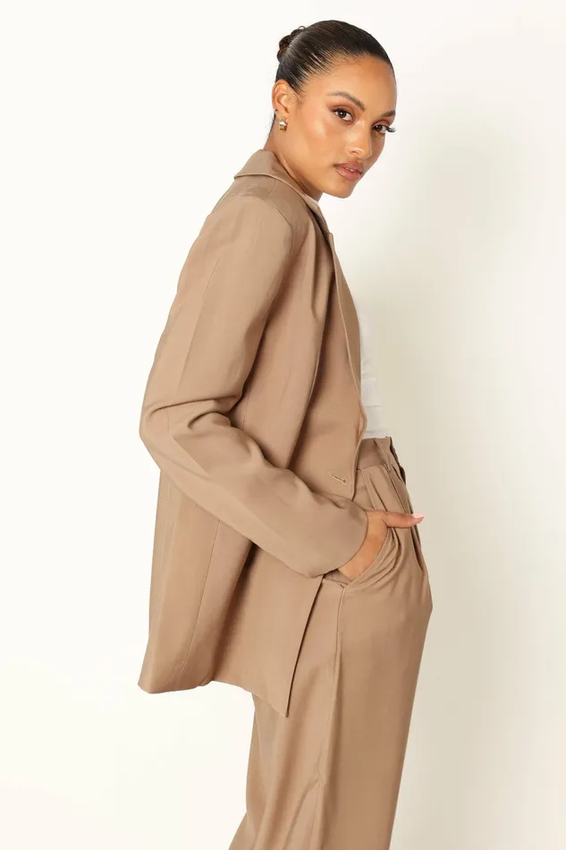 Petal and Pup Noelle Oversized Blazer Light Brown Women Matching Sets