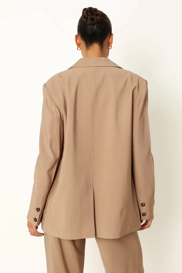 Petal and Pup Noelle Oversized Blazer Light Brown Women Matching Sets
