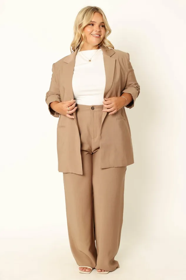 Petal and Pup Noelle Oversized Blazer Light Brown Women Matching Sets
