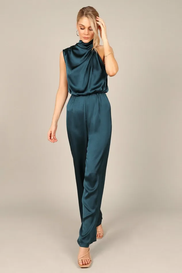 Petal and Pup Savannah One Shoulder Jumpsuit Teal Women Jumpsuits and Rompers