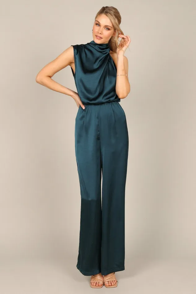 Petal and Pup Savannah One Shoulder Jumpsuit Teal Women Jumpsuits and Rompers