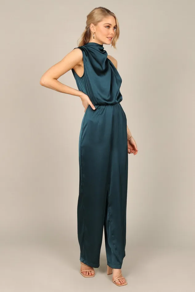 Petal and Pup Savannah One Shoulder Jumpsuit Teal Women Jumpsuits and Rompers
