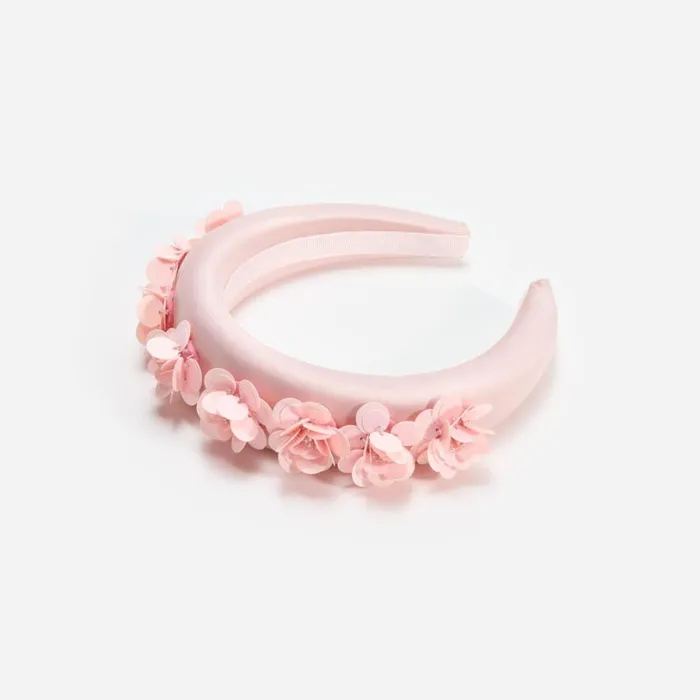 Pink Satin 3D Flower Headband Kids Self Portrait Accessories Pink Satin 3D Flower Headband Kids Self Portrait Accessories