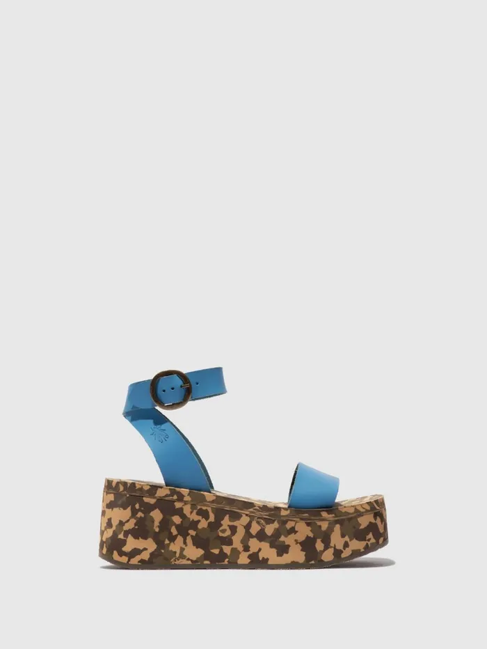 Platform Sandals CAMU034FLY BLUE Women Fly London Sandals