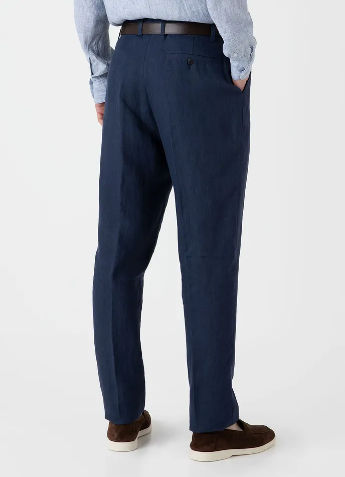 Pleated Linen Trouser Light Navy Men Pants ussunspel Pleated Linen Trouser Light Navy Men Pants ussunspel