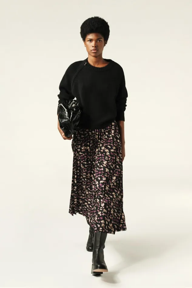 Pleated Midi Skirt Malicia Red Women Baandsh Skirts and Shorts