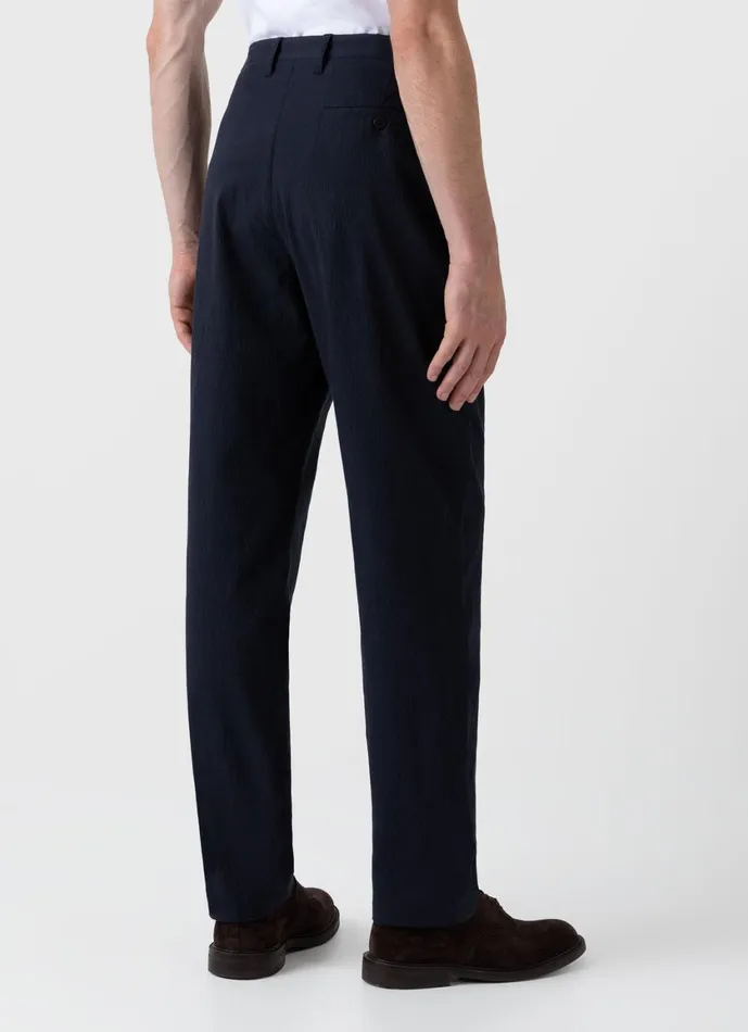 Pleated Seersucker Trouser Men SUNSPEL Pants