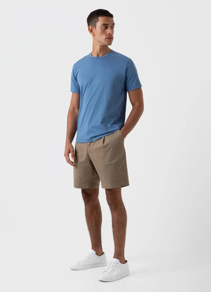Pleated Twill Shorts Dark Stone Men SUNSPEL Shorts