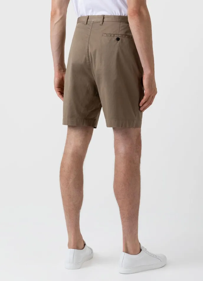 Pleated Twill Shorts Dark Stone Men SUNSPEL Shorts