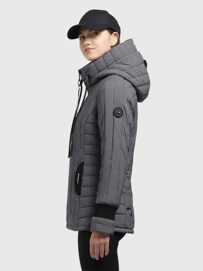 Quilted Jackets KHUJO Women Jacke TWEETY PRIME7 LIGHT Anthrazit Anthrazit