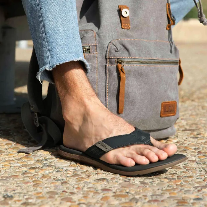 Reef Santa Ana Black Men Flip Flops Reef Santa Ana Black Men Flip Flops