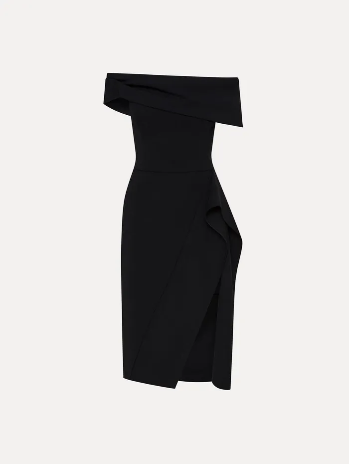 RibbonDetailed Off Shoulder Cocktail Dress Black Women Oscar De La Renta Dresses RibbonDetailed Off Shoulder Cocktail Dress Black Women Oscar De La Renta Dresses