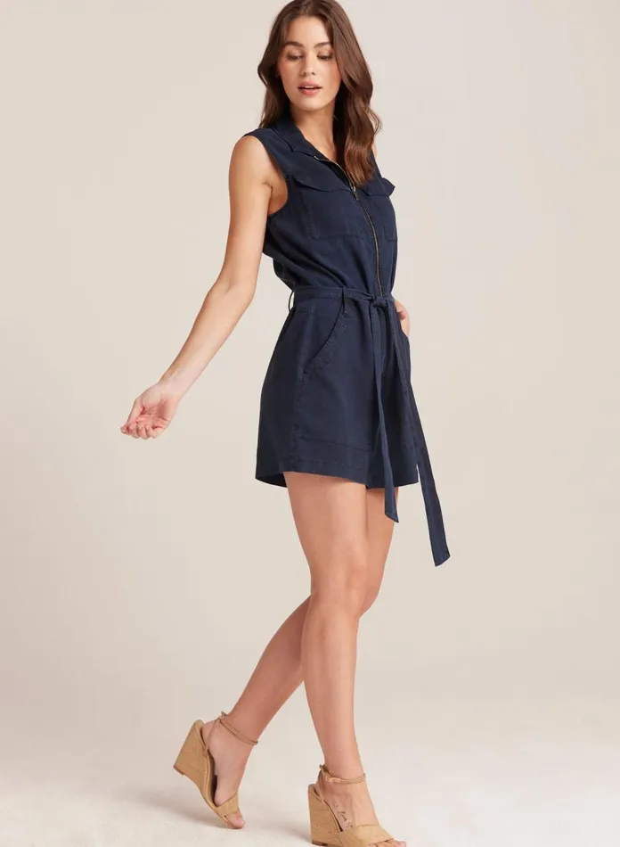 Rompers and Jumpsuits Women Bella Dahl Zip Front Romper 8211 Endless Sea Rompers and Jumpsuits Women Bella Dahl Zip Front Romper 8211 Endless Sea