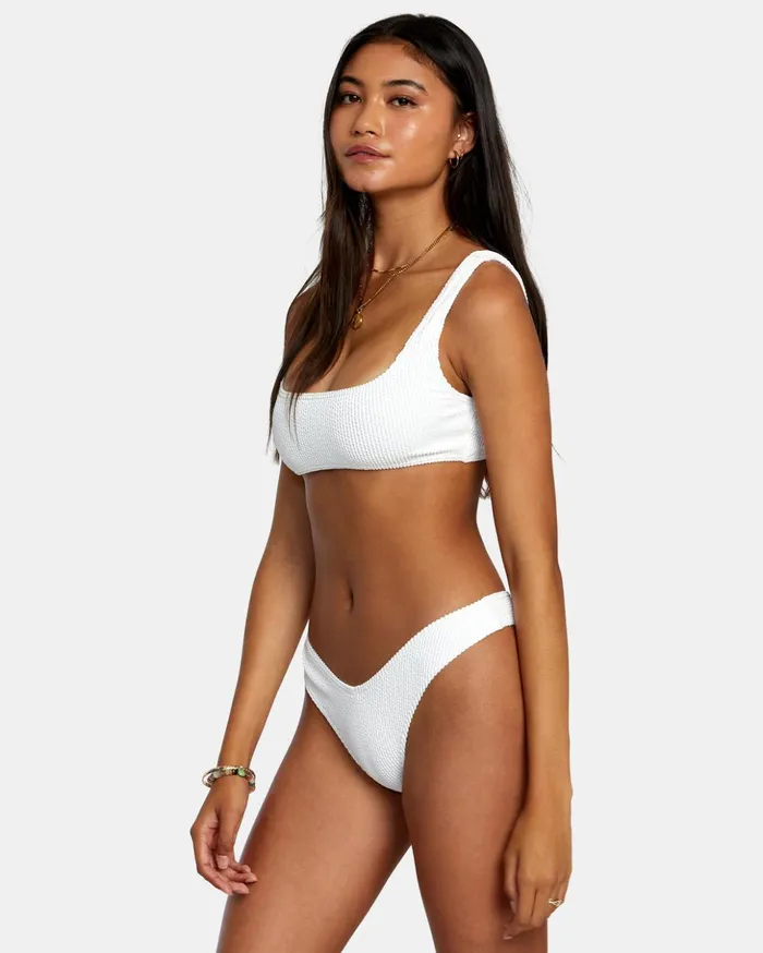 RVCA Bikini Tops Grooves Texture Bralette Bikini Top Whisper White 8211 Women