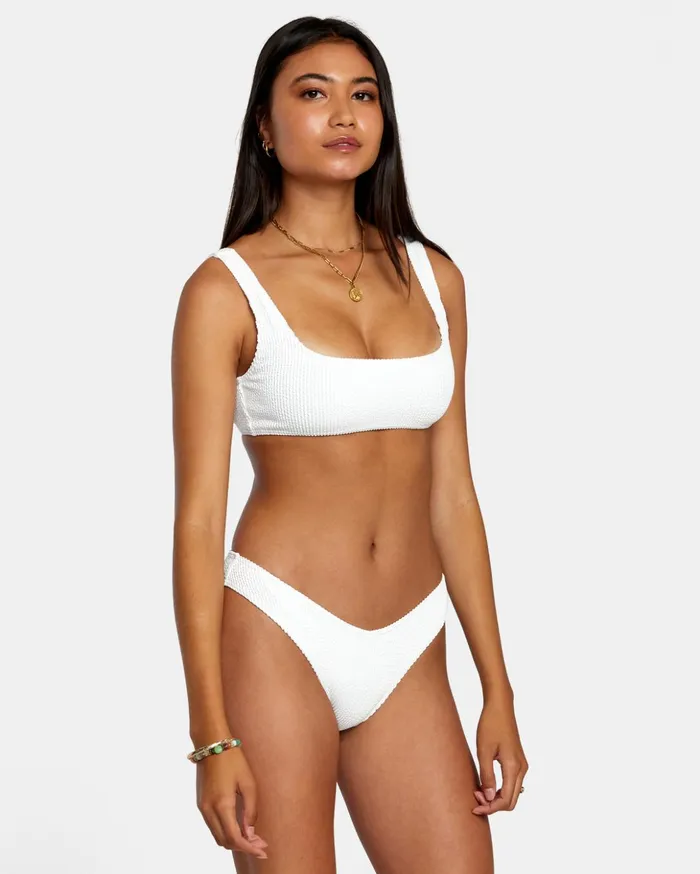 RVCA Bikini Tops Grooves Texture Bralette Bikini Top Whisper White 8211 Women