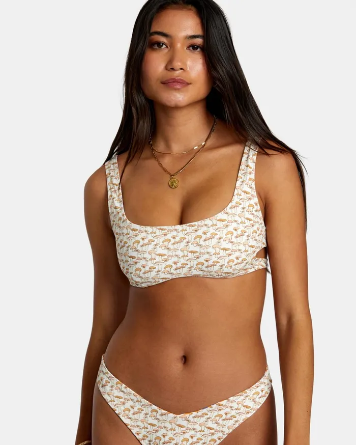 RVCA Bikini Tops Micro Magic Reversible Bra Bikini Top Tangerine 8211 Women