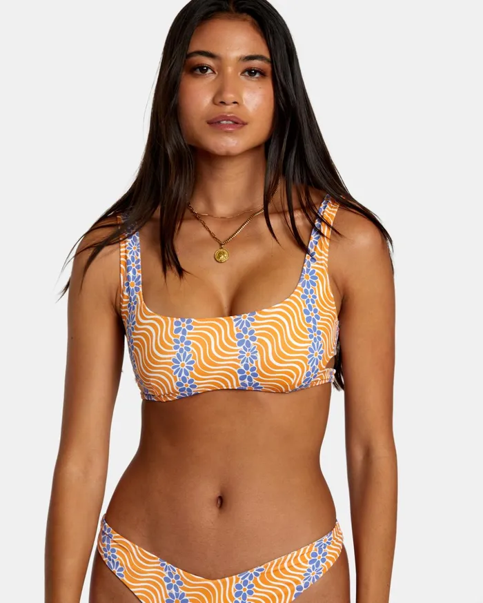 RVCA Bikini Tops Micro Magic Reversible Bra Bikini Top Tangerine 8211 Women