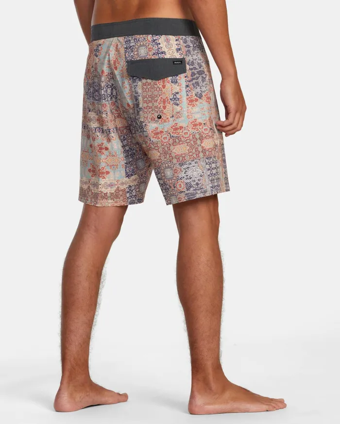 RVCA Boardshorts Davis Trunk Elastic Waist Red Earth 8211 Men