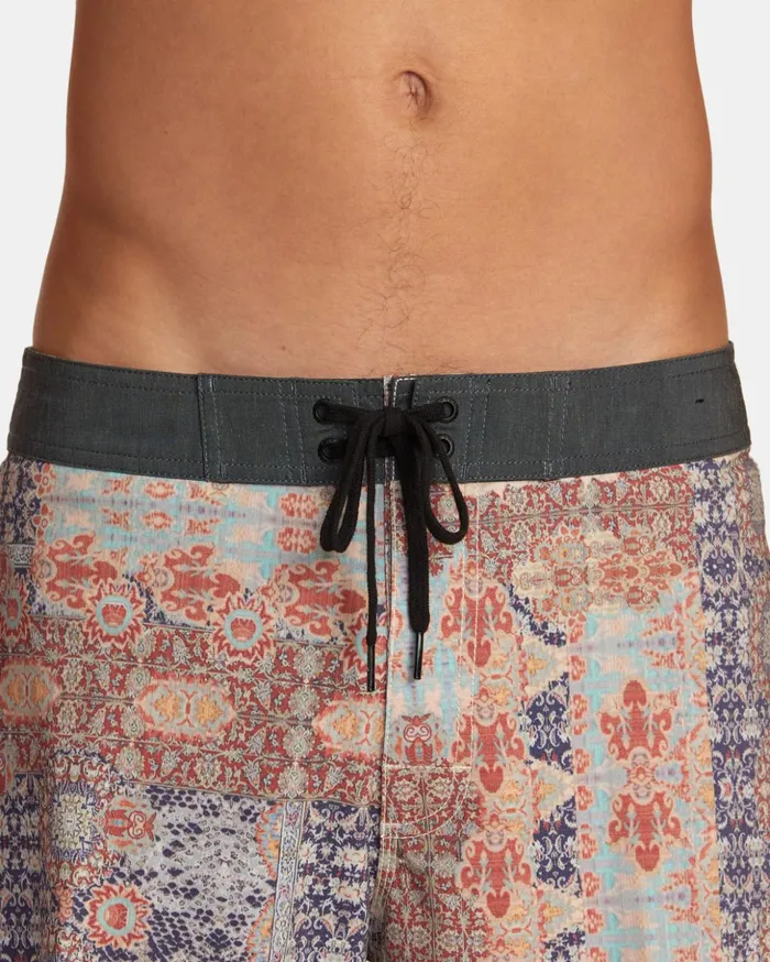 RVCA Boardshorts Davis Trunk Elastic Waist Red Earth 8211 Men