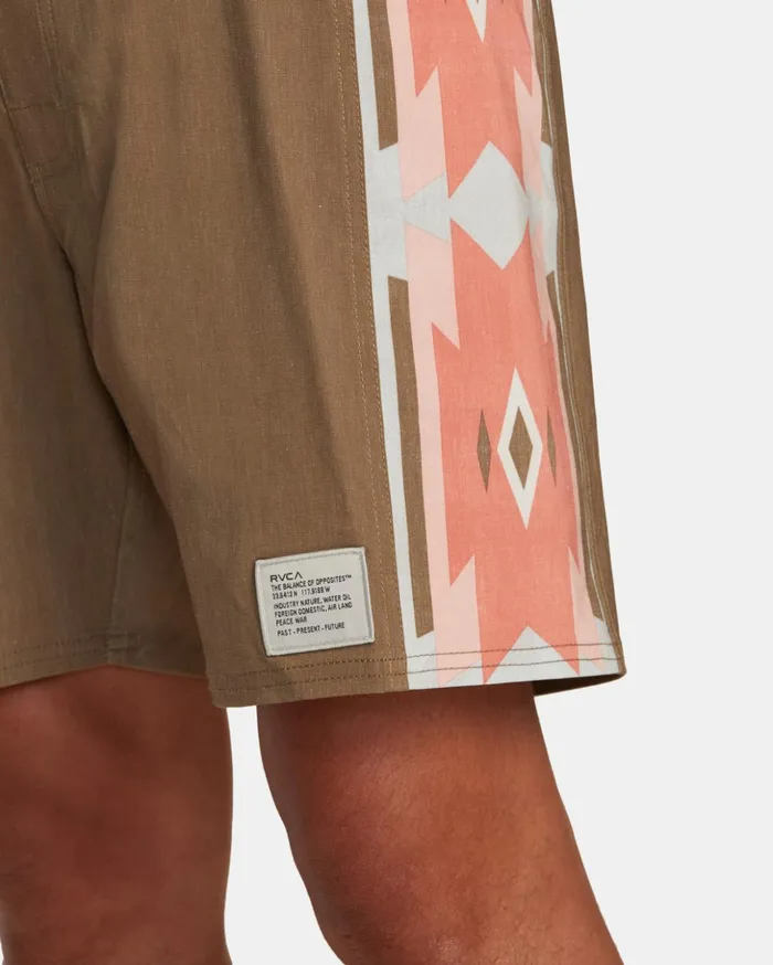 RVCA Boardshorts Two Harbors Trunk Elastic Waist Bombay Brown 8211 Men