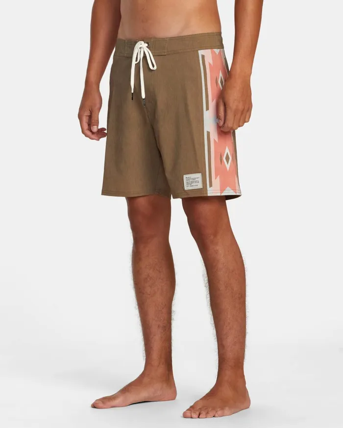 RVCA Boardshorts Two Harbors Trunk Elastic Waist Bombay Brown 8211 Men