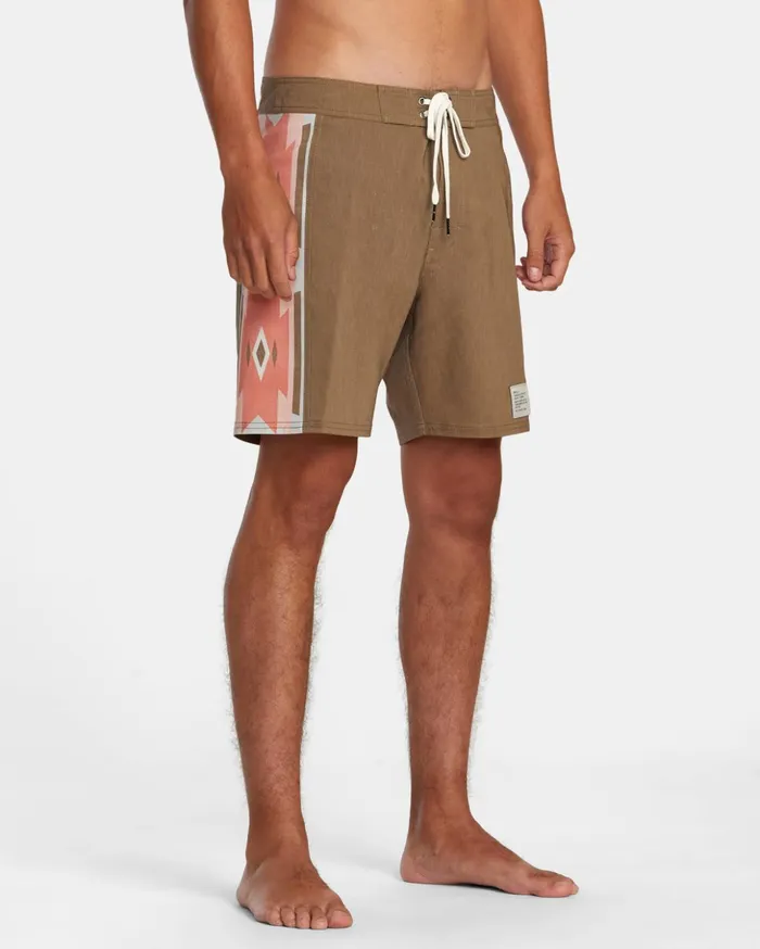 RVCA Boardshorts Two Harbors Trunk Elastic Waist Bombay Brown 8211 Men