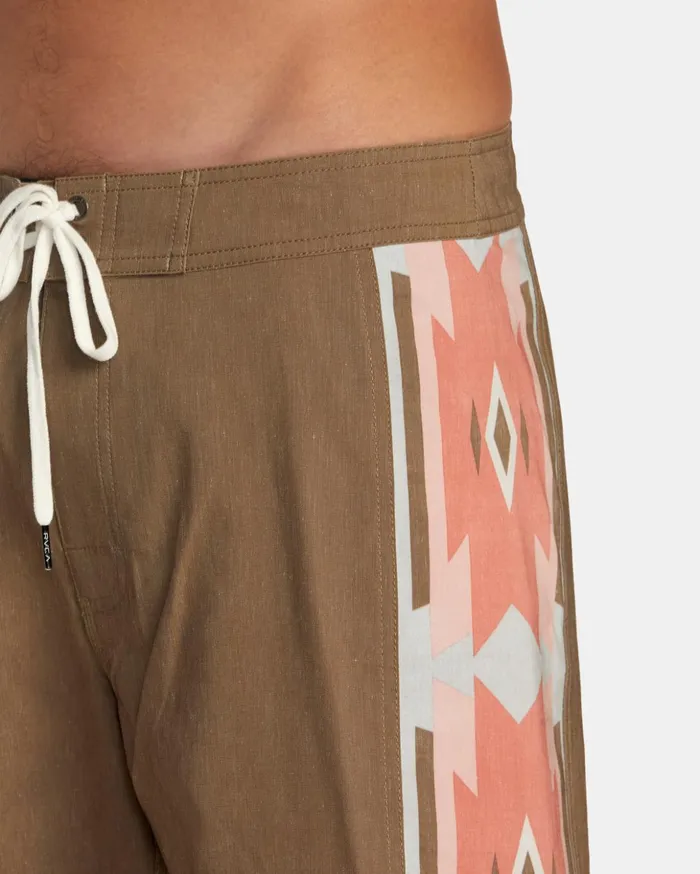RVCA Boardshorts Two Harbors Trunk Elastic Waist Bombay Brown 8211 Men