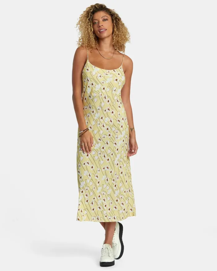 RVCA Dresses Rompers Maiden Midi Dress Golden 8211 Women