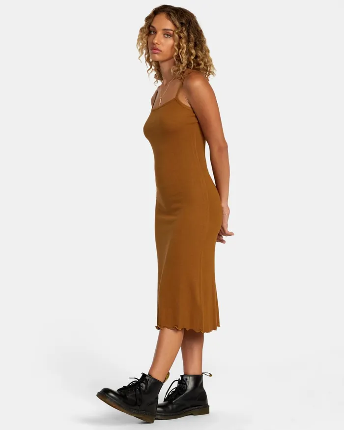 RVCA Dresses Rompers Slink Midi Dress Sienna 8211 Women