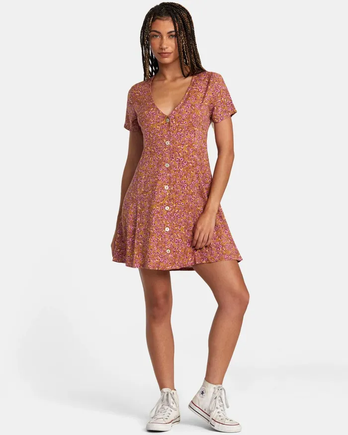 RVCA Dresses Rompers Understated Mini Dress Workwear Brown 8211 Women
