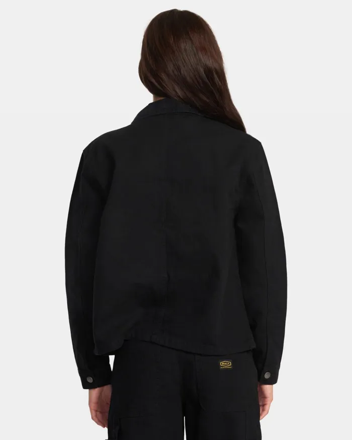RVCA Jackets Recession Chore Coat True Black 8211 Women