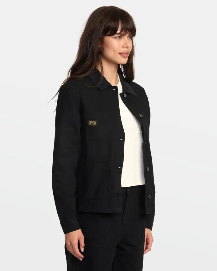 RVCA Jackets Recession Chore Coat True Black 8211 Women
