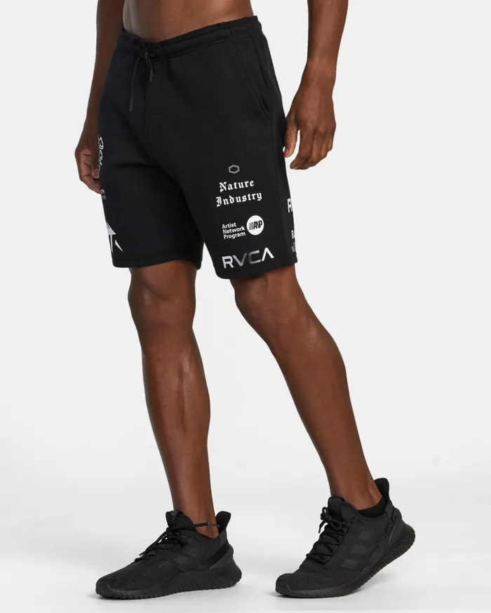 RVCA Shorts Hybrids VA Sport 19034 Sports Sweat Shorts Blackwhite 8211 Men