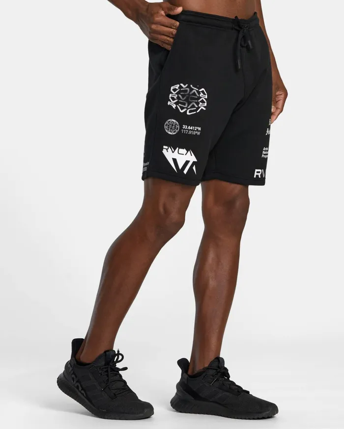 RVCA Shorts Hybrids VA Sport 19034 Sports Sweat Shorts Blackwhite 8211 Men