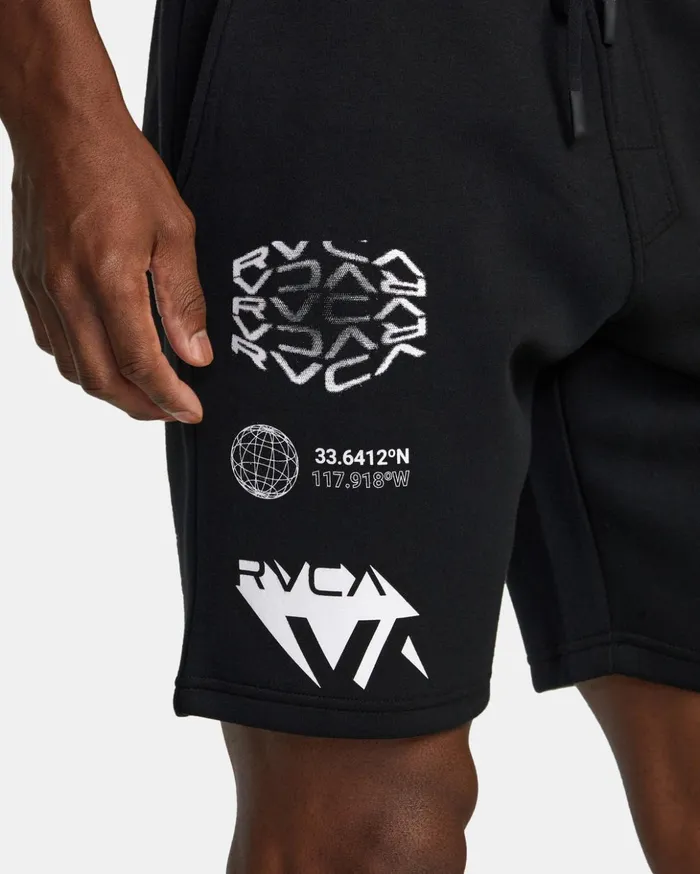RVCA Shorts Hybrids VA Sport 19034 Sports Sweat Shorts Blackwhite 8211 Men