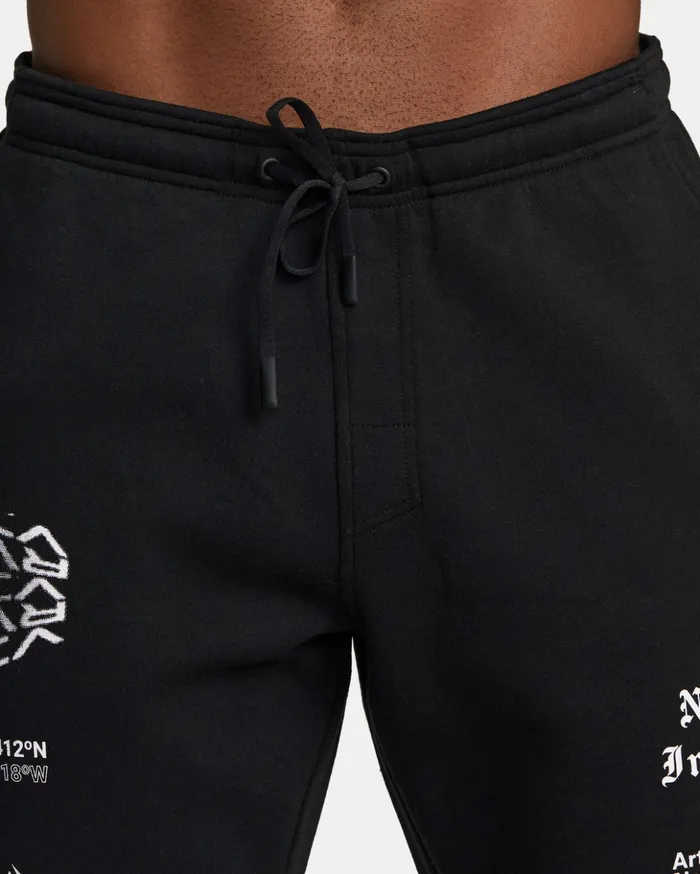 RVCA Shorts Hybrids VA Sport 19034 Sports Sweat Shorts Blackwhite 8211 Men