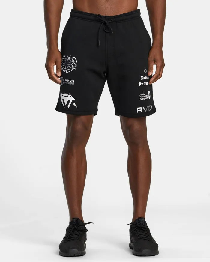RVCA Shorts Hybrids VA Sport 19034 Sports Sweat Shorts Blackwhite 8211 Men